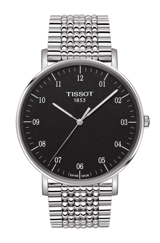 Tissot Everytime Large Stainless Steel Dark Rhodium Quartz Watch For Men - T109.610.11.077.00
