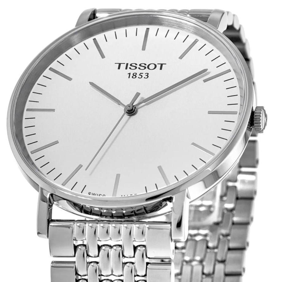 Tissot T Classic Everytime White Dial Silver Steel Strap Watch for Men - T109.610.11.031.00