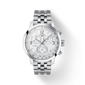 Tissot T Sport PRC 200 Chronograph White Dial Silver Steel Strap Watch For Men - T114.417.11.037.00