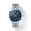 Tissot PRC 200 Chronograph Blue Dial Silver Steel Strap Watch For Men - T114.417.11.047.00