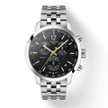 Tissot PRC 200 Chronograph Black Dial Silver Steel Strap Watch For Men - T114.417.11.057.00