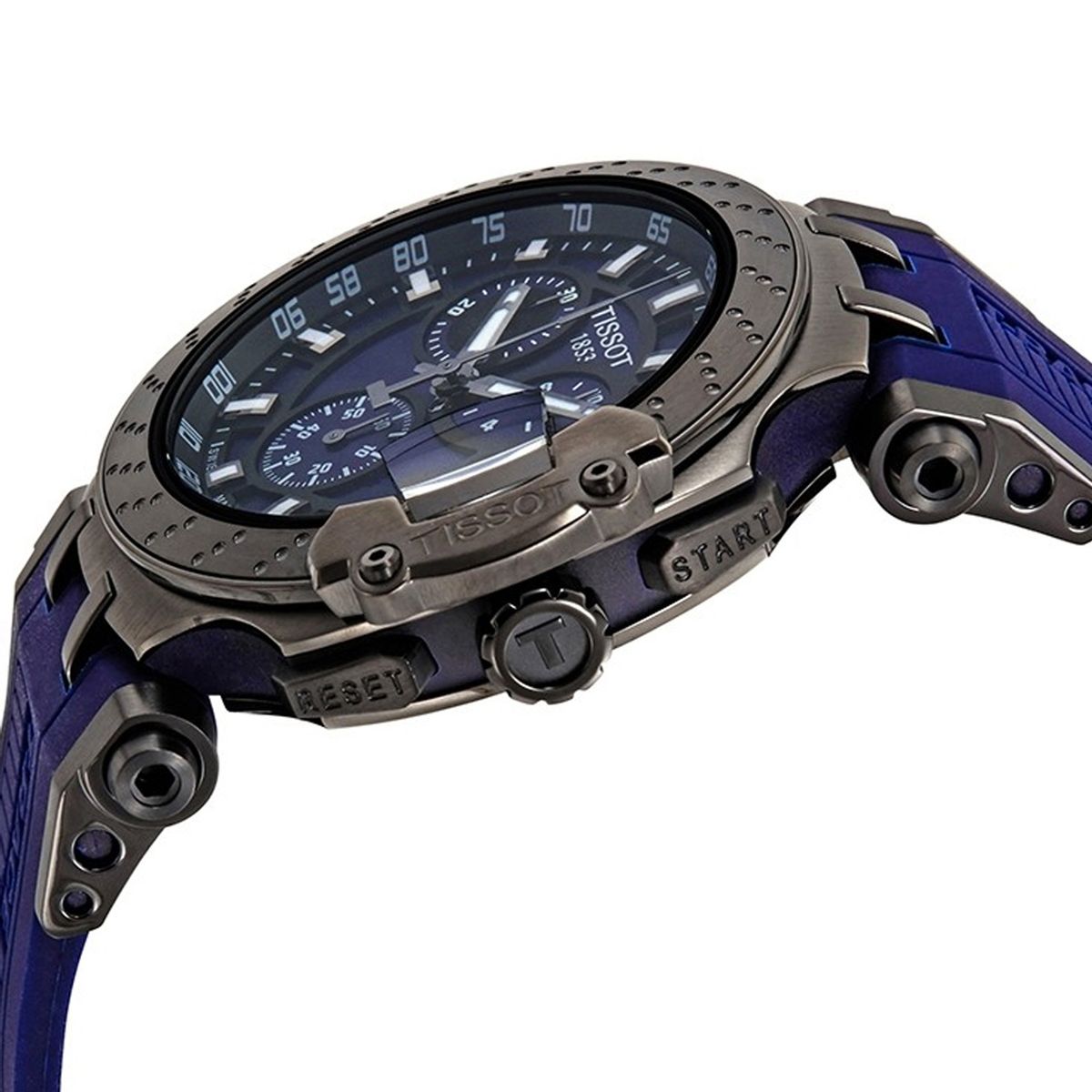 Tissot T Race Chronograph Blue Dial Blue Silicon Strap Watch For Men - T115.417.37.041.00