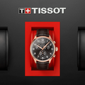 Tissot Chrono XL 45mm Black Dial Brown Leather Strap Watch For Men - T116.617.36.057.01