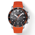 Tissot Seaster 1000 Chronograph Black Dial Orange Rubber Strap Watch For Men - T120.417.17.051.01