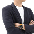 Tissot Seaster 1000 Chronograph Black Dial Orange Rubber Strap Watch For Men - T120.417.17.051.01