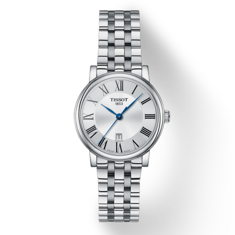 Tissot Carson Premium Lady Silver Dial Silver Steel Strap Watch For Women - T122.210.11.033.00