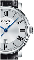 Tissot Carson Premium Lady Silver Dial Black Leather Strap Watch For Women - T122.210.16.033.00