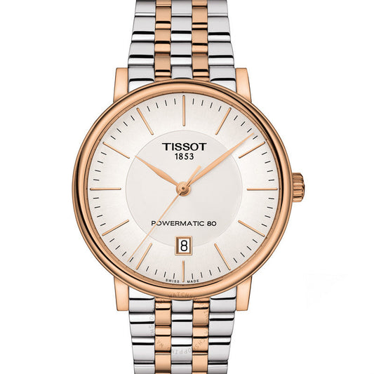 Tissot Carson Premium Powermatic 80 White Dial Two Tone Stainless Steel Watch For Men - T122.407.22.031.01