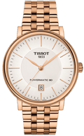 Tissot T Classic Carson Premium Automatic White Dial Rose Gold Steel Strap Watch for Men - T122.407.33.031.00