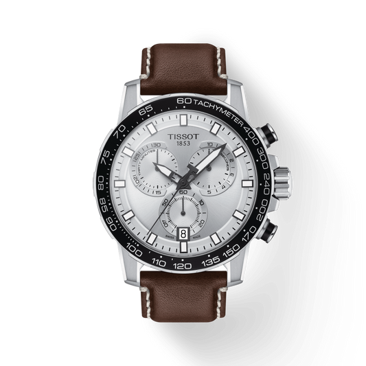 Tissot Supersport Chrono Silver Dial Brown Leather Strap Watch for Men - T125.617.16.031.00