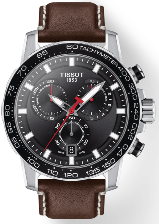 Tissot Supersport Chrono Black Dial Brown Leather Strap Watch for Men - T125.617.16.051.01