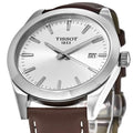 Tissot Gentleman Silver Dial Brown Leather Strap Watch For Men - T127.410.16.031.00