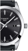 Tissot Gentleman Analog Black Dial Black Leather Strap Watch For Men - T127.410.16.051.00