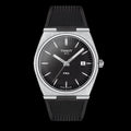 Tissot PRX Quartz Black Dial Black Rubber Strap Watch For Men - T137.410.17.051.00