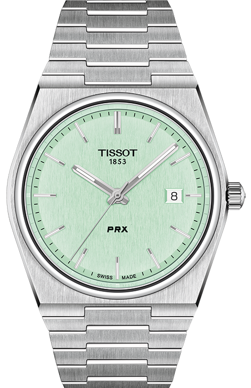 Tissot PRX Quartz Light Green Dial Stainless Steel Strap Watch for Men - T137.410.11.091.01