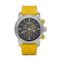 Burberry Sport Chronograph Grey Dial Yellow Rubber Strap Watch for Men - BU7712