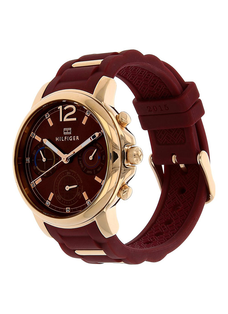 Tommy Hilfiger Claudia Red Dial Two Tone Steel Strap Watch for Women - 1781744