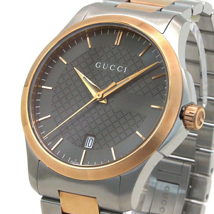 Gucci G Timeless Quartz Grey Dial Two Tone Steel Strap Watch For Men - YA126446