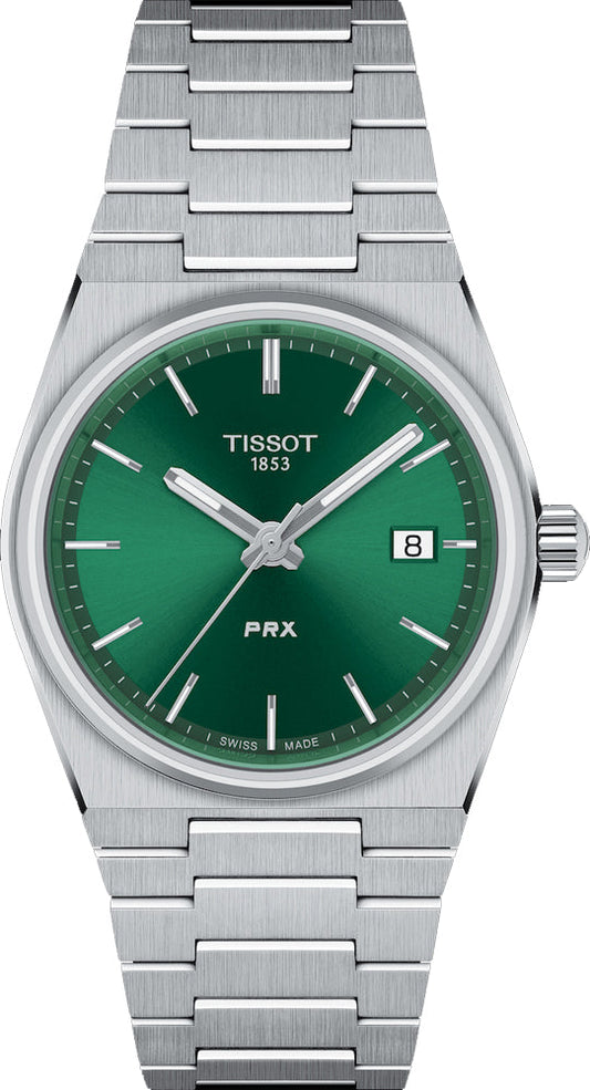 Tissot PRX Quartz Green Dial Stainless Steel Strap Watch for Women - T137.210.11.081.00