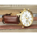 Tommy Hilfiger Harrison White Dial Brown Leather Strap Watch for Men - 1790874