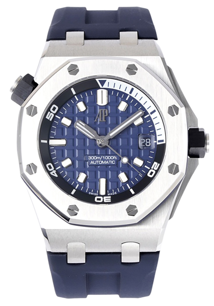 Audemars Piguet Royal Oak Offshore Diver Blue Dial Blue Rubber Strap Watch for Men - 15720ST.OO.A027CA.01