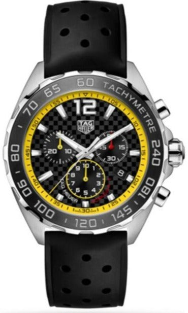 Tag Heuer Formula 1 Chronograph Black Dial Black Rubber Strap Men's Watch - CAZ101AC.FT8024