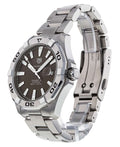 Tag Heuer Aquaracer Calibre 5 Automatic Brown Sunray Dial Silver Steel Strap Watch for Men - WAY2018.BA0927