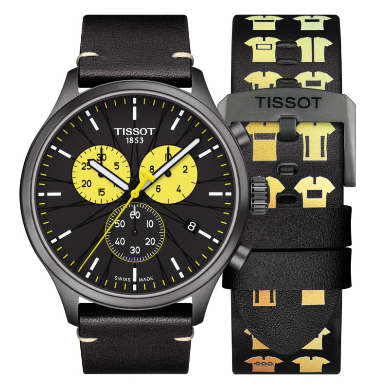 Tissot Chrono XL Tour De France Special Edition Black Dial Black Leather Strap Watch for Men - T116.617.36.051.11