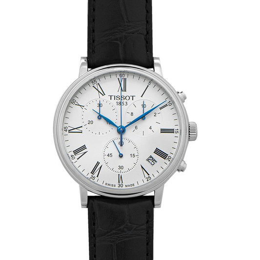 Tissot Carson Premium Chronograph Black Leather Strap Watch For Men - T122.417.16.033.00