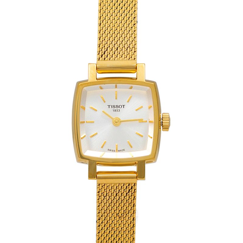 Tissot Lovely Square Gold Mesh Bracelet Watch For Women - T058.109.33.031.00