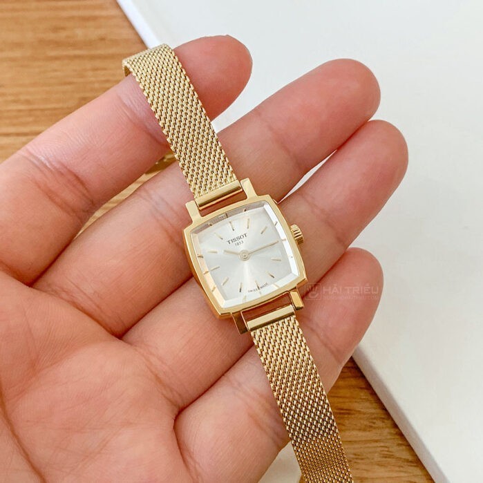 Tissot Lovely Square Gold Mesh Bracelet Watch For Women - T058.109.33.031.00