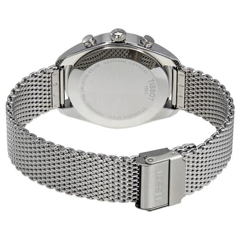 Tissot PR 100 Chronograph Blue Dial Silver Mesh Bracelet Watch for Men - T101.417.11.041.00