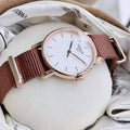 Tissot Everytime Desire White Dial Maroon NATO Strap Watch for Women - T109.210.37.031.00