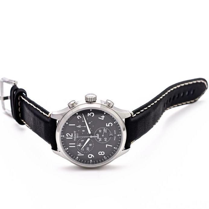 Tissot Chrono XL Vintage Chronograph Black Dial Black Leather Strap Watch For Men - T116.617.16.062.00