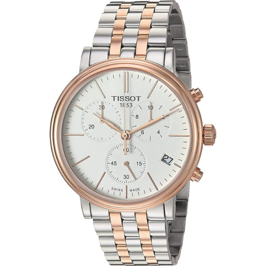 Tissot Carson Premium Chronograph White Dial Watch For Men - T122.417.22.011.00