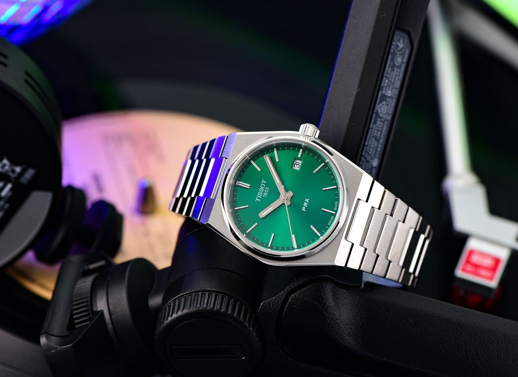 Tissot PRX Green Dial Silver Steel Strap Watch for Women - T137.210.11.081.00