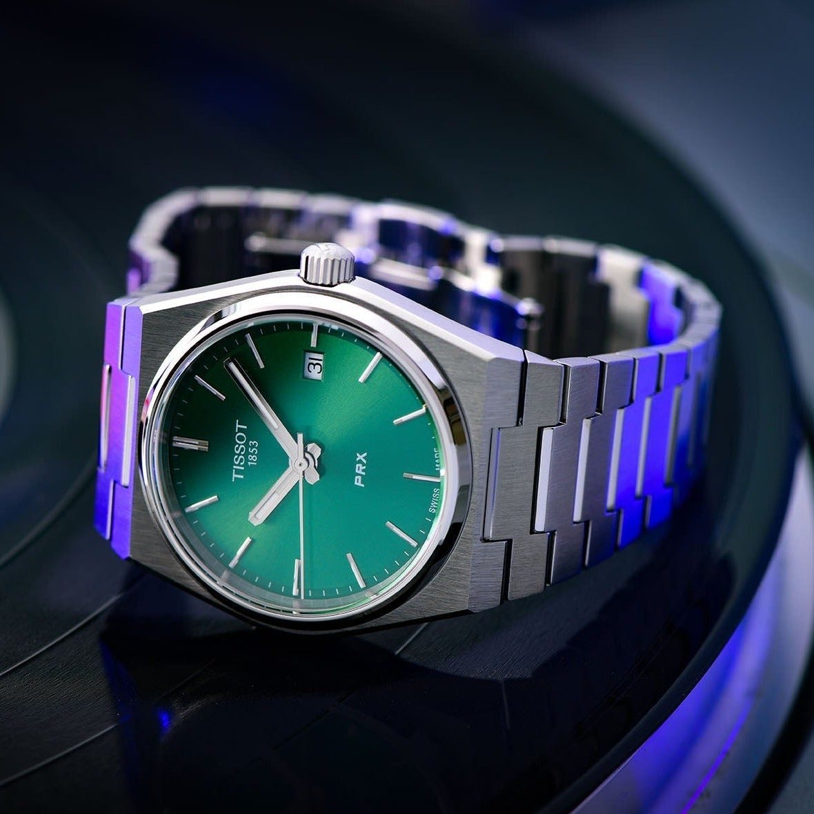 Tissot PRX Green Dial Silver Steel Strap Watch for Women - T137.210.11.081.00