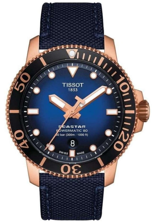 Tissot Seastar 1000 Powermatic 80 Blue Dial Blue Nylon Strap Watch for Men - T120.407.37.041.00
