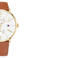 Tommy Hilfiger Jenna Quartz White Dial Brown Leather Strap Watch for Women - 1782073