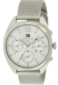 Tommy Hilfiger Mia Silver Dial Silver Mesh Bracelet Watch for Men - 1781628