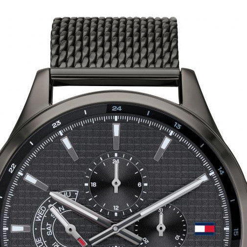 Tommy Hilfiger Shawn Chronograph Quartz Grey Dial Grey Mesh Bracelet Watch for Men - 1791613