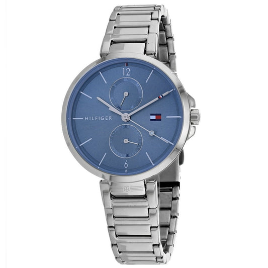 Tommy Hilfiger Angela Blue Dial Silver Steel Strap Watch for Women - 1782126