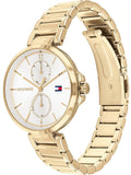 Tommy Hilfiger Angela White Dial Gold Steel Strap Watch for Women - 1782128