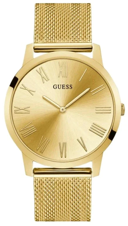 Guess Richmond Gold Dial Gold Mesh Bracelet Watch for Men - W1263G2