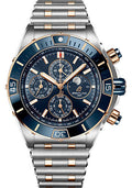 Breitling Super Chronomat 44 Four Year Calendar Blue Dial Two Tone Steel Strap Watch for Men - U19320161C1U1