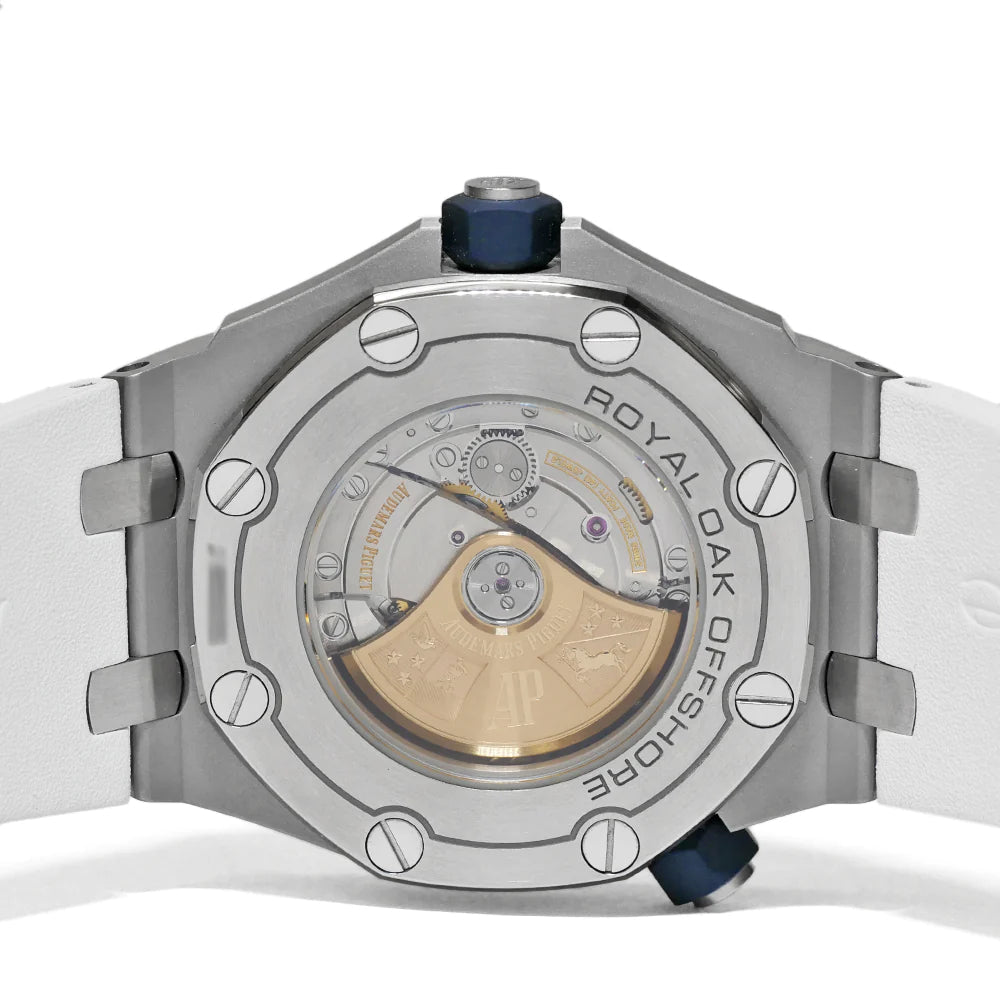 Audemars Piguet Royal Oak Offshore Diver White Dial White Rubber Strap Watch for Men - 15710ST.OO.A010CA.01