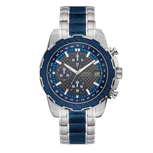 Guess Octane Chronograph Blue Dial Two Tone Steel Strap Watch for Men - W1046G2