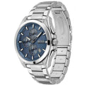 Hugo Boss Grandmaster Chronograph Blue Dial Silver Steel Strap Watch for Men - 1513884