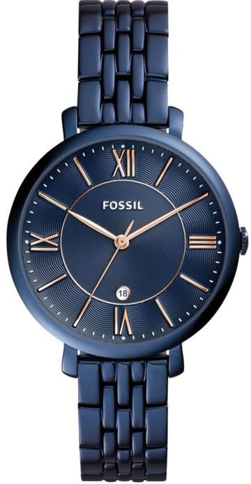 Fossil Jacqueline Blue Dial Blue Steel Strap Watch for Women - ES4094