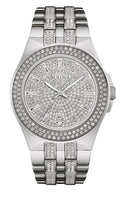 Bulova Crystal Pave Silver Dial Silver Steel Strap Watch for Men - 96B235